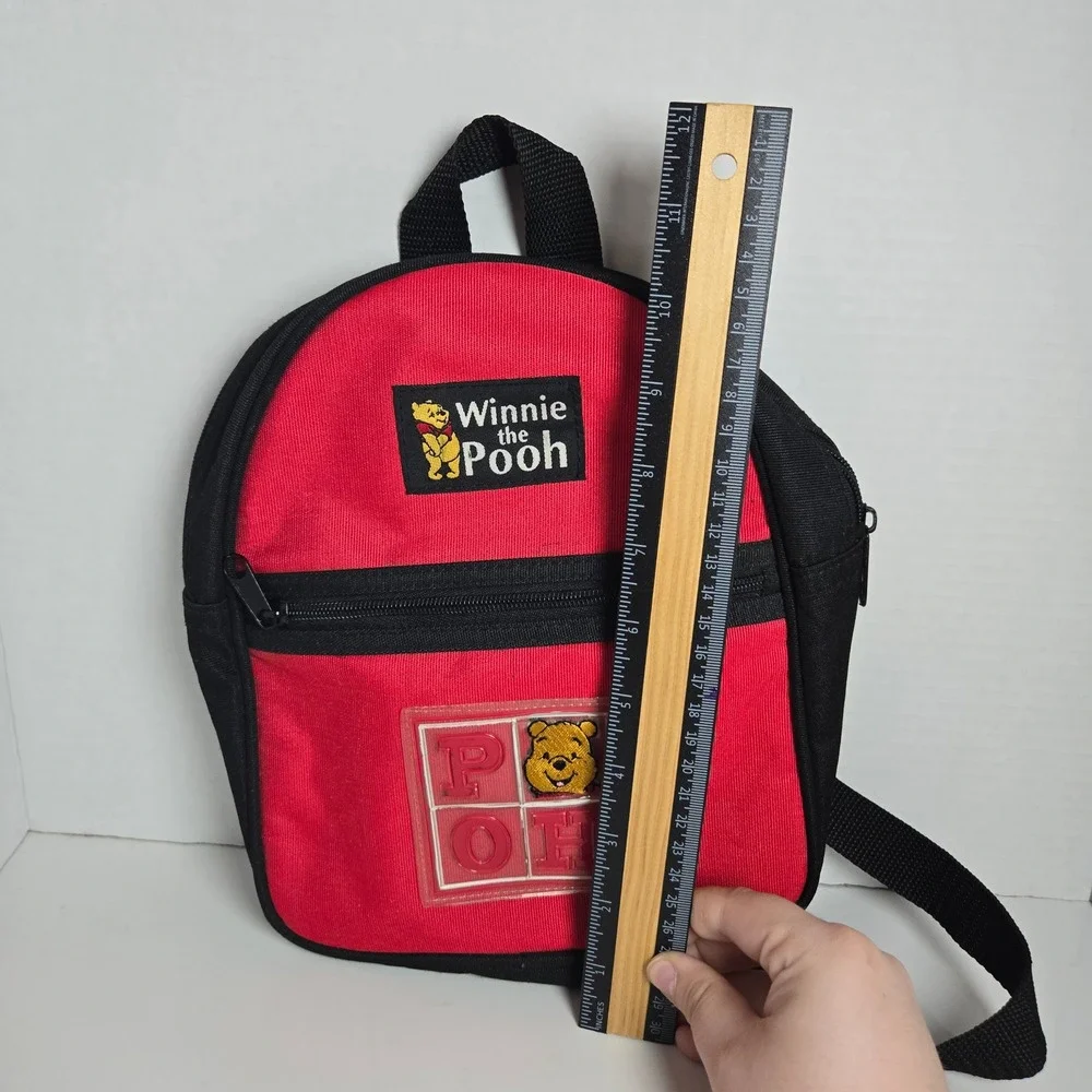 Disney Winnie The Pooh Vintage 90s Red Black Mini Backpack 10